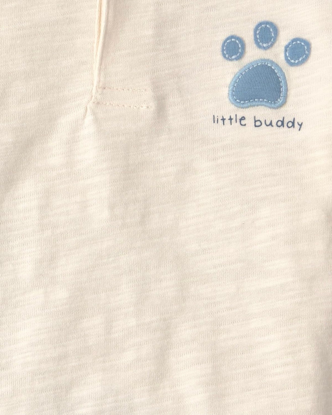 Conjunto Perrito Azul/Beige Camiseta + Pantalón + Babero Bebé Niño