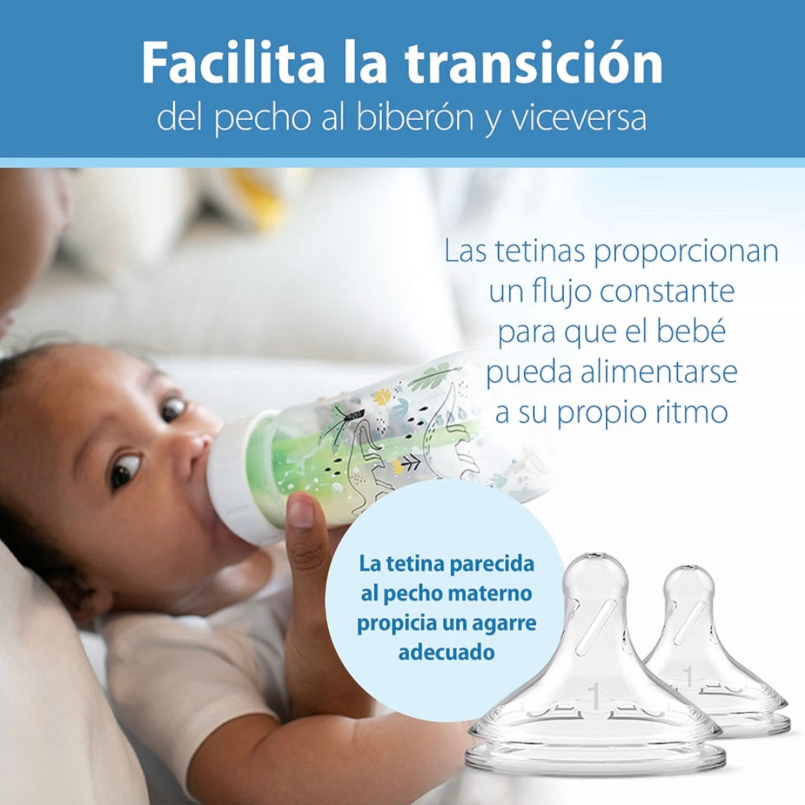 Dr. Brown’s 2 Biberones Cuello Ancho Anti-Colic Options 9 onzas, Tetina de Flujo Lento Nivel 1, 0m+