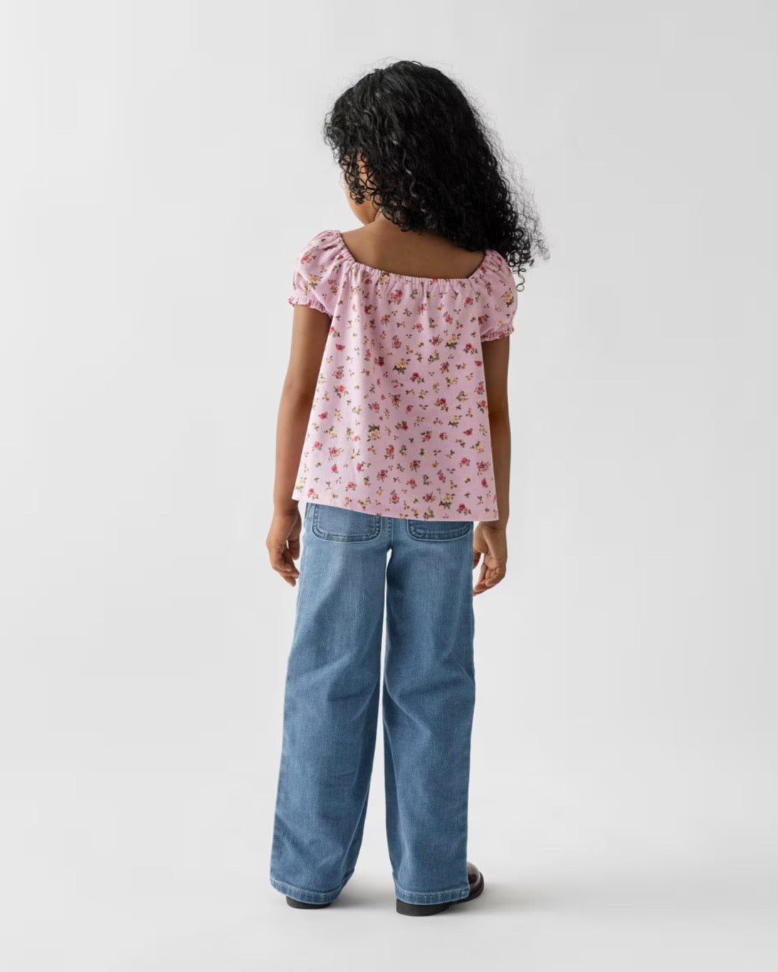 Jeans Vaqueros De Pierna Ancha Con Lazo - Azul