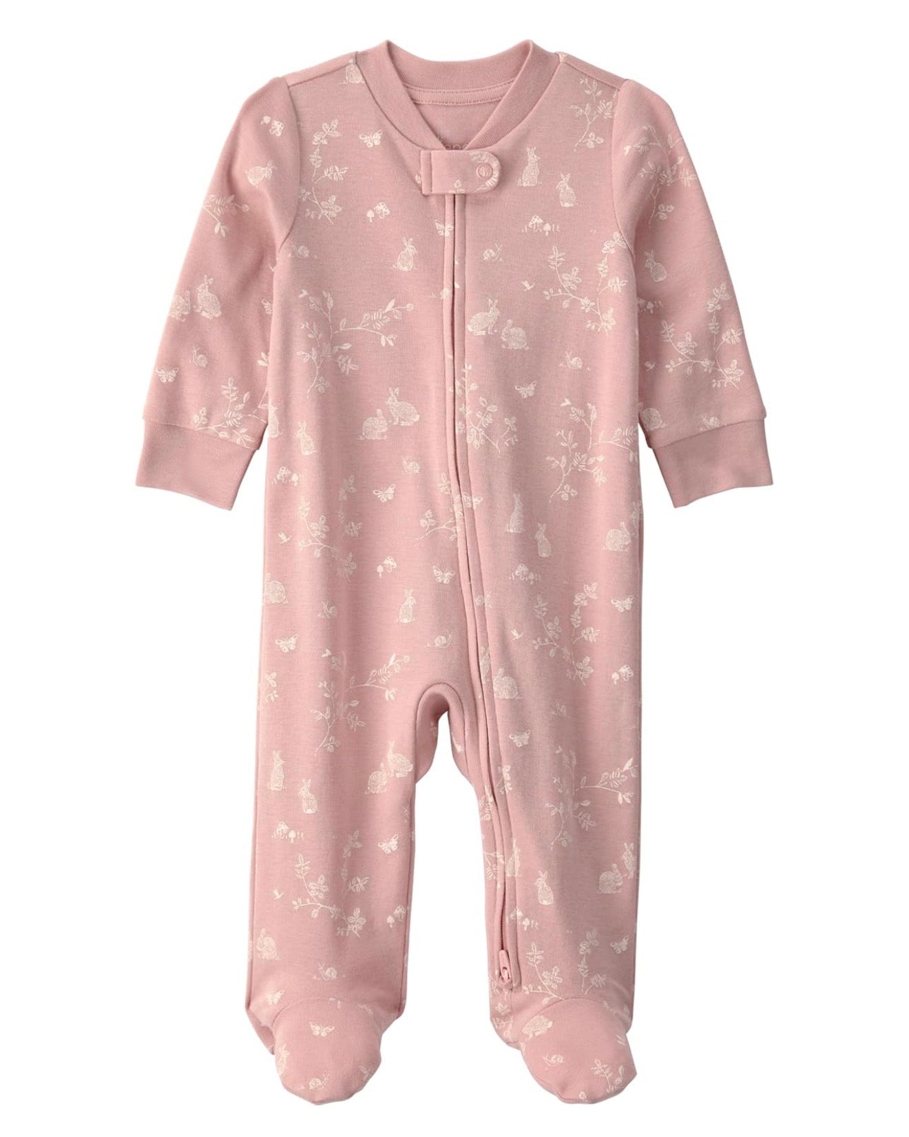 Pijama Suave con Estampado de Conejitos Rosados Bebé Niña