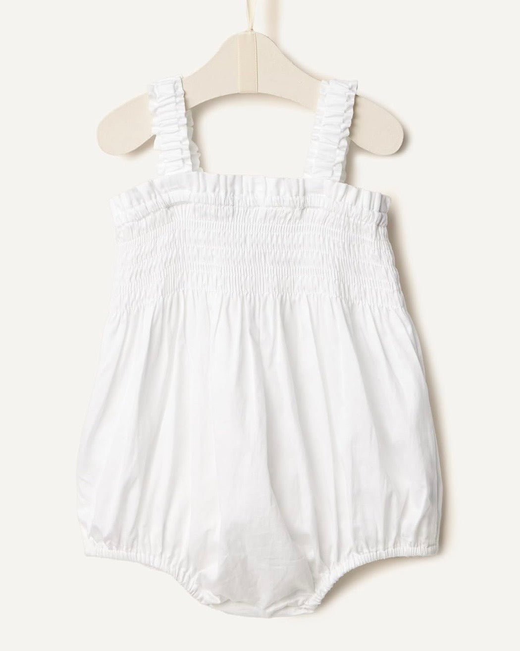 Mameluco sin mangas Blanco bebé niña