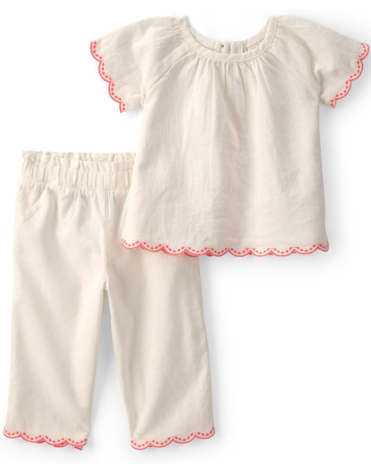 Conjunto Crema Camiseta + Pantalón  Bebé Niña