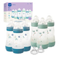 MAM 6 Biberones 9oz Menta/Azul + 2 Tetinas Regalo