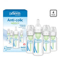 Dr. Brown’s 4 Biberones Anti-Colic Options 4 onzas, Tetina de Flujo Lento Nivel 1, 0m+
