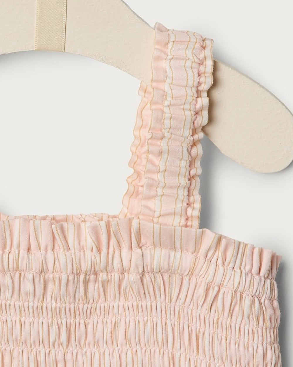 Mameluco sin mangas de rayas melocotón bebé niña