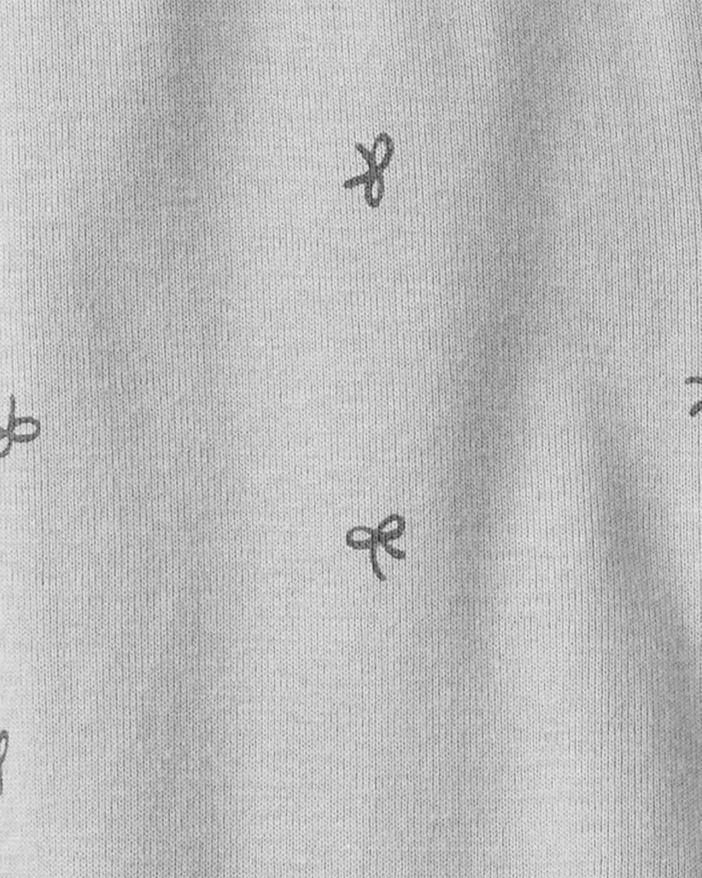 Pijama Suave con Estampado Gray Bow Bebé Niña