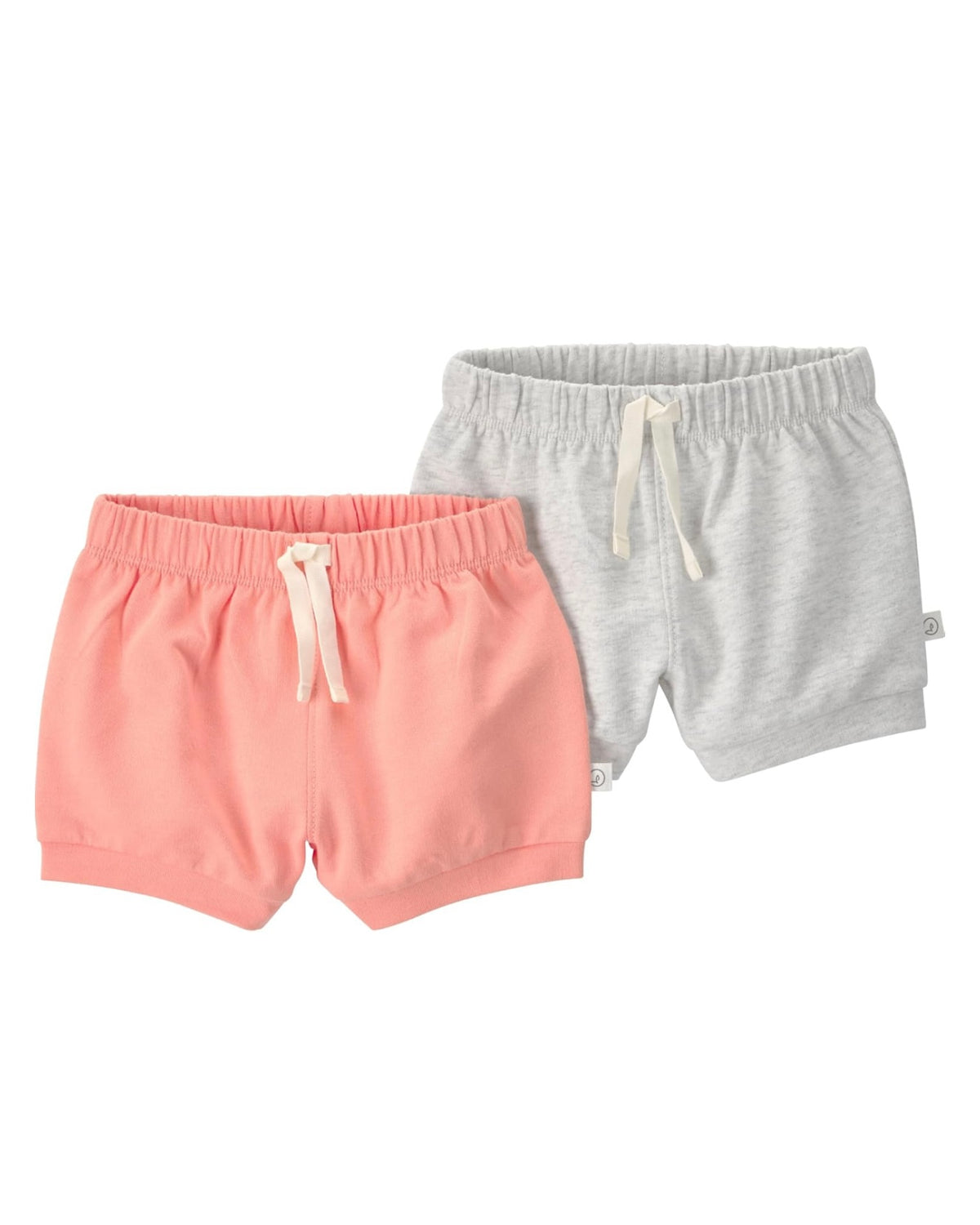 Pack x2 Shorts Gris/Coral Tropical Bebé Niña