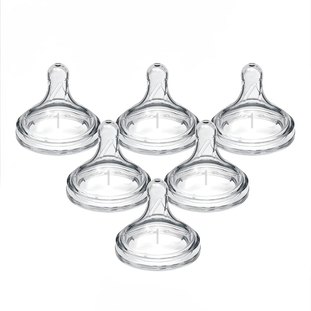 Dr. Brown’s Paquete de 6 Tetinas Natural Flow Cuello Ancho de Flujo Nivel 1, 0m+