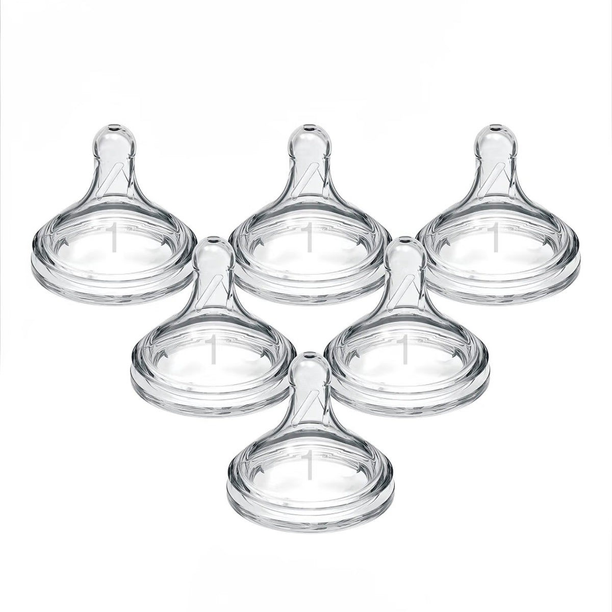 Dr. Brown’s Paquete de 6 Tetinas Natural Flow Cuello Ancho de Flujo Nivel 1, 0m+