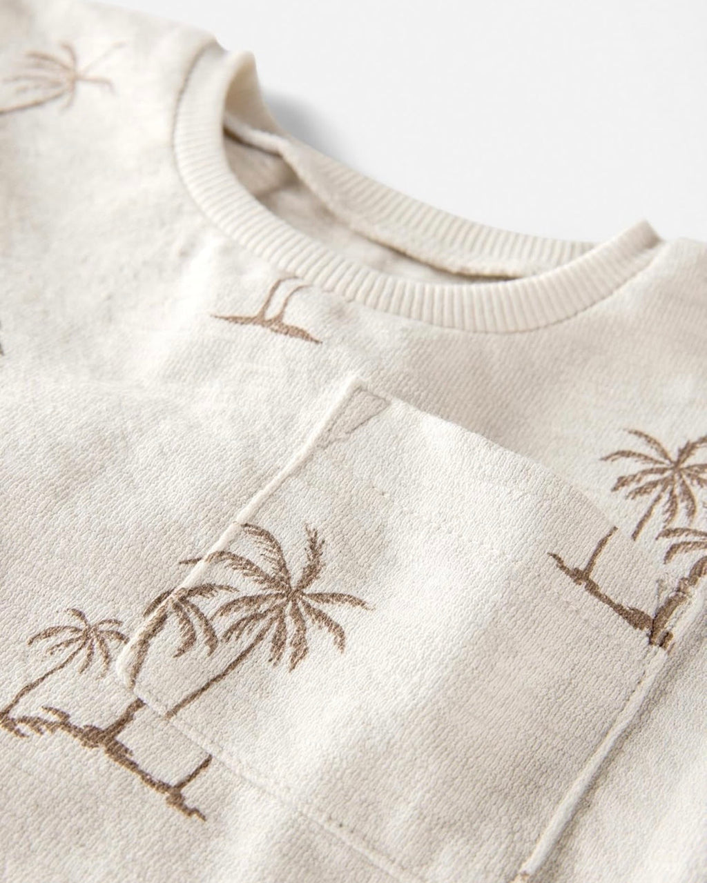 Conjunto Palmeras Crema Camiseta + Short Bebé Niño