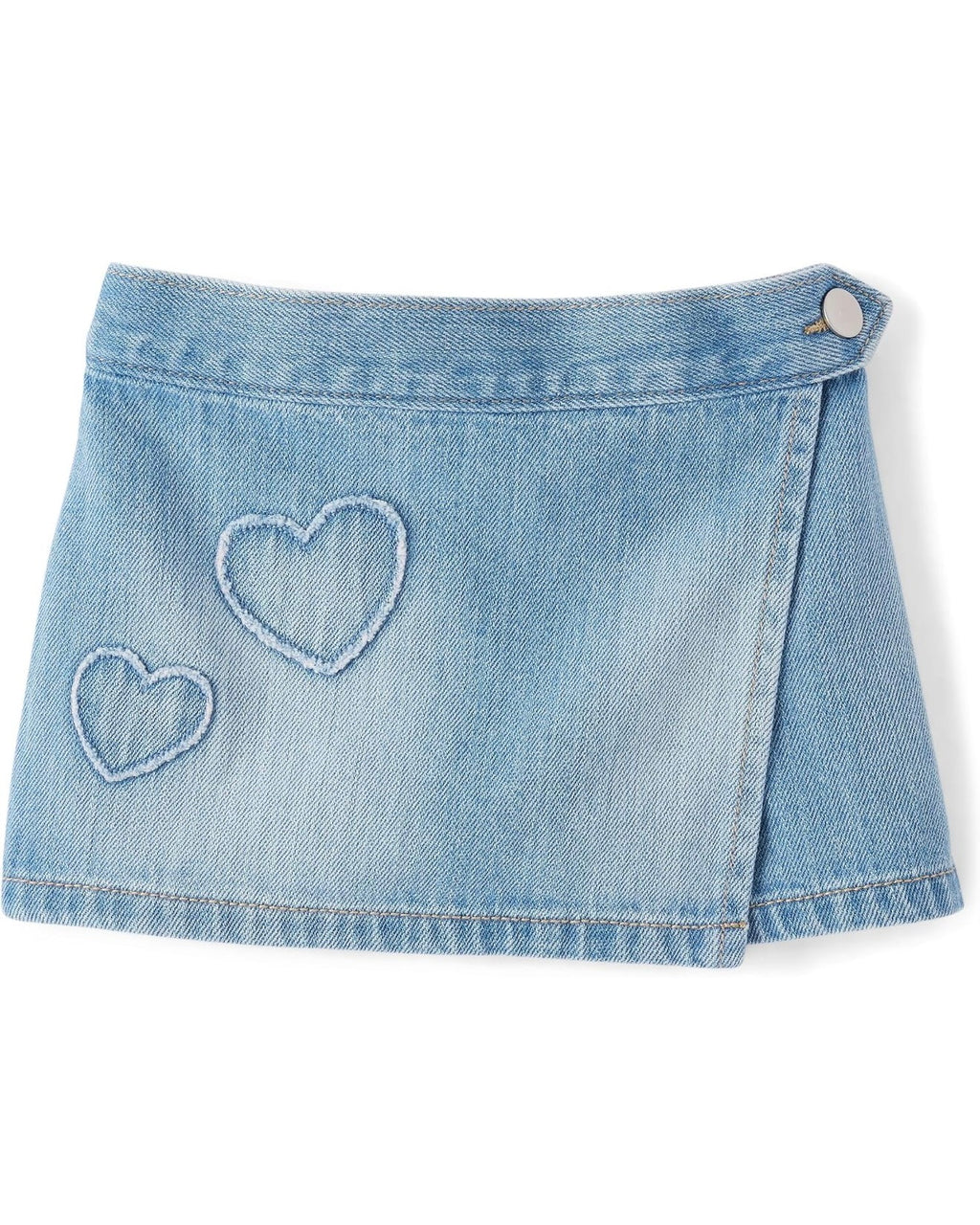 Falda de Mezclilla con Corazón Bordado - Azul