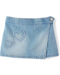 Falda de Mezclilla con Corazón Bordado - Azul