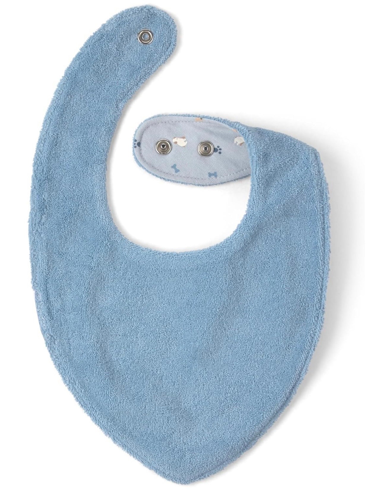 Conjunto Perrito Azul/Beige Camiseta + Pantalón + Babero Bebé Niño
