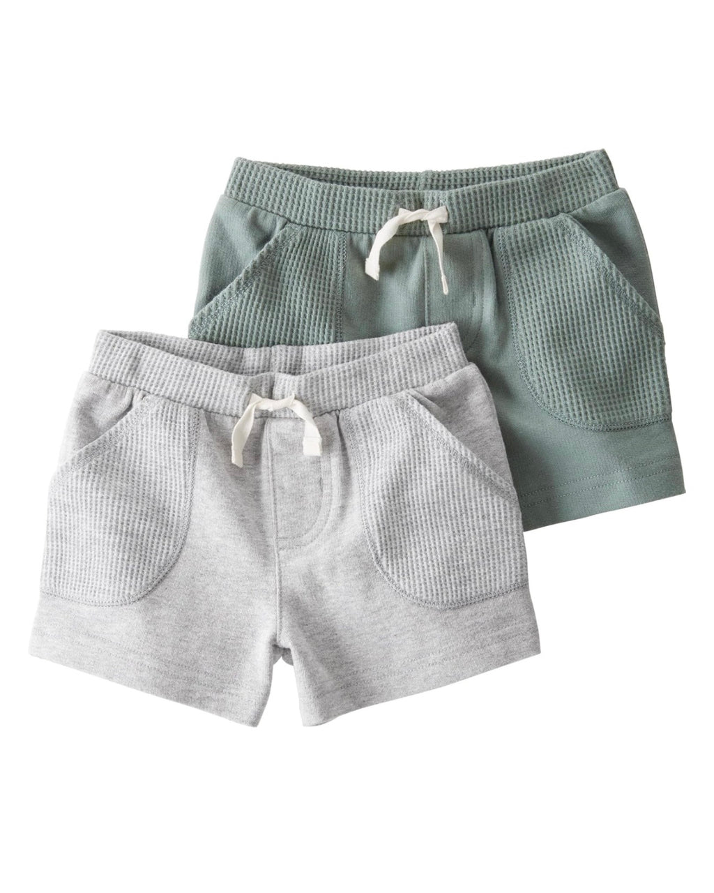Pack x2 Shorts Verde/Gris Bebé Niño