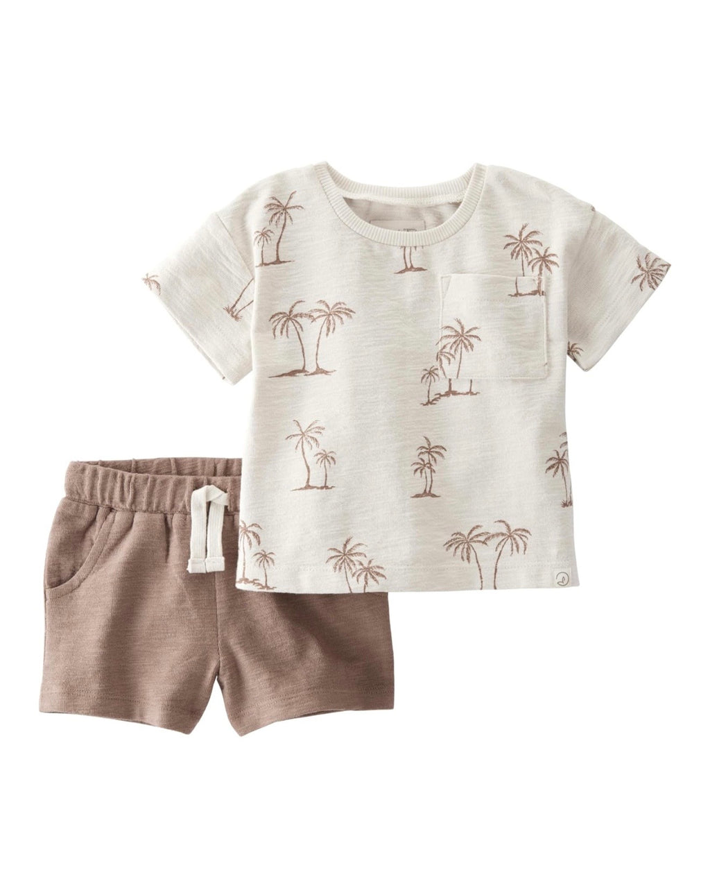 Conjunto Palmeras Crema Camiseta + Short Bebé Niño