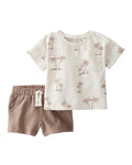 Conjunto Palmeras Crema Camiseta + Short Bebé Niño