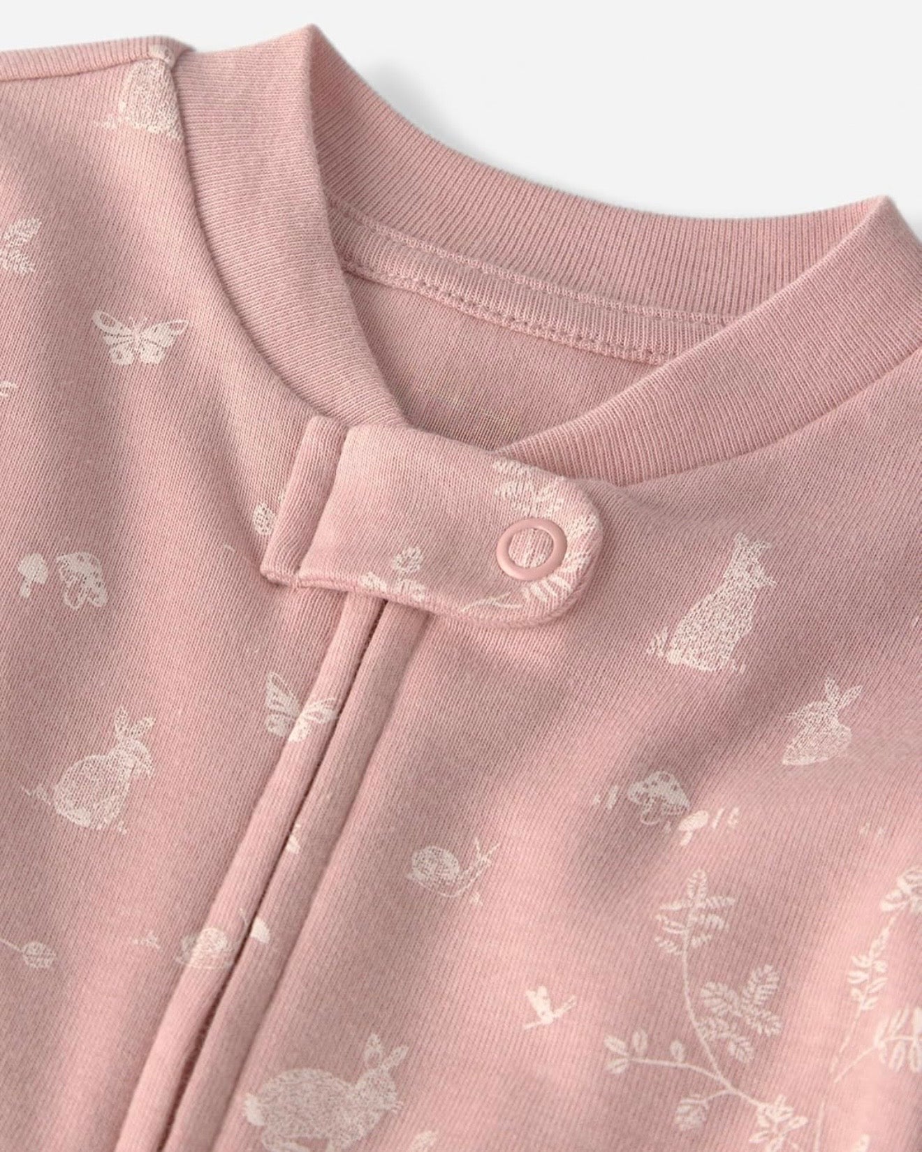 Pijama Suave con Estampado de Conejitos Rosados Bebé Niña