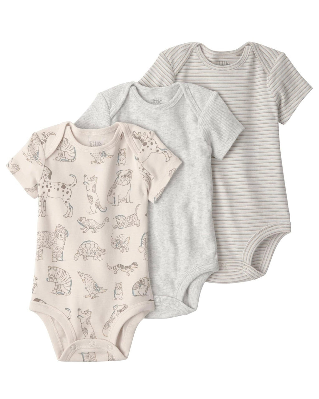 Pack de 3 Bodies Mascotas Bebé Unisex