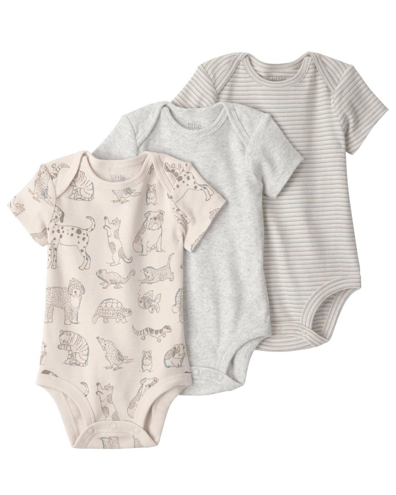 Pack de 3 Bodies Mascotas Bebé Unisex