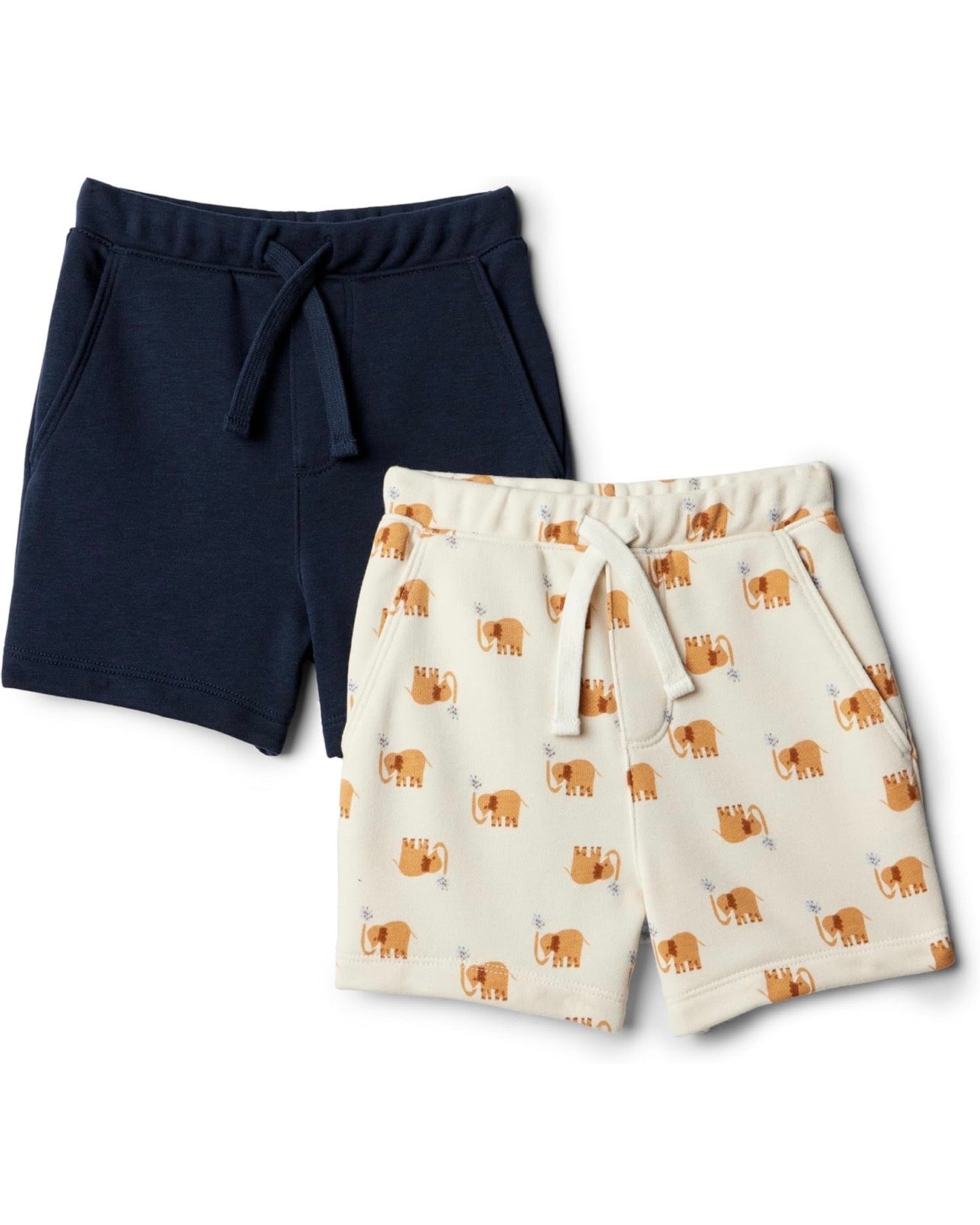 Pack x2 Shorts Elefantes/Azul Bebé Unisex