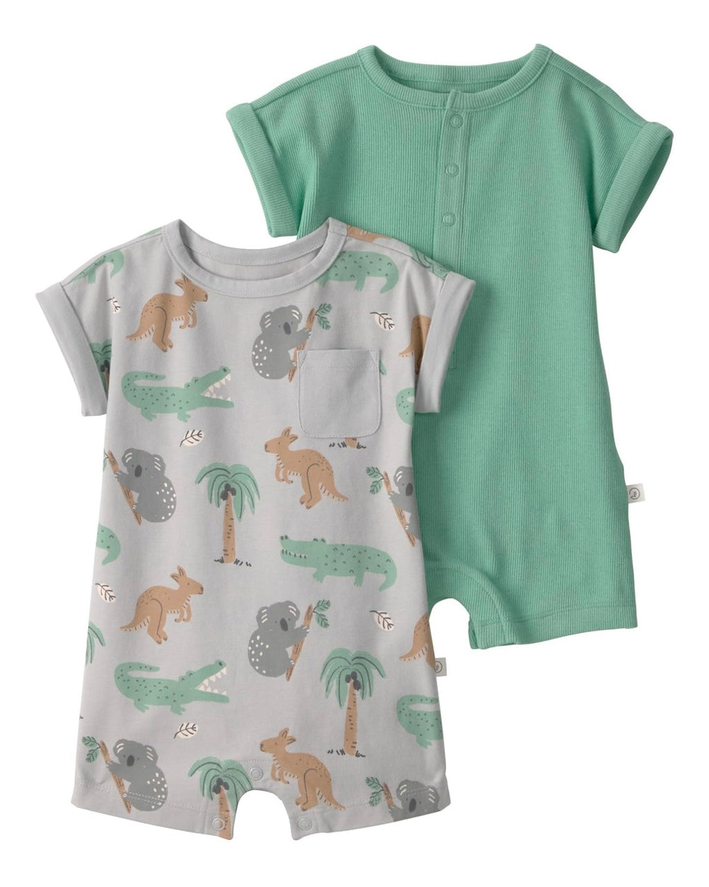 Pack de 2 Romper Animalitos/Verde Bebé Unisex