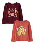 Pack de 2 Camisetas Manga Larga Estampado Happy Fall/Temporada