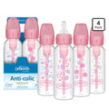 Dr. Brown’s Natural Flow 4 Biberones Anti-Colic Options Floral Rosa 8 onzas, Tetina de Flujo Lento Nivel 1, 0m+