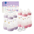 MAM 6 Biberones 9oz Rosa/Púrpura + 2 Tetinas Regalo
