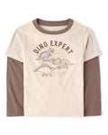 Camiseta Manga Larga Estampada de Capas