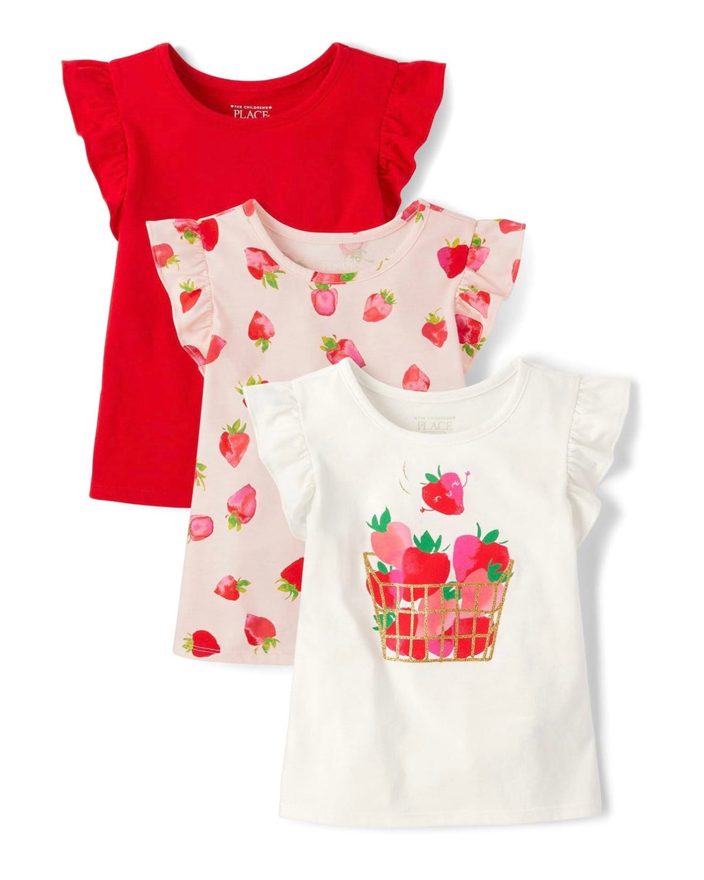 Pack de 3 Tops Strawberry Flutter - Rojo