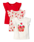 Pack de 3 Tops Strawberry Flutter - Rojo