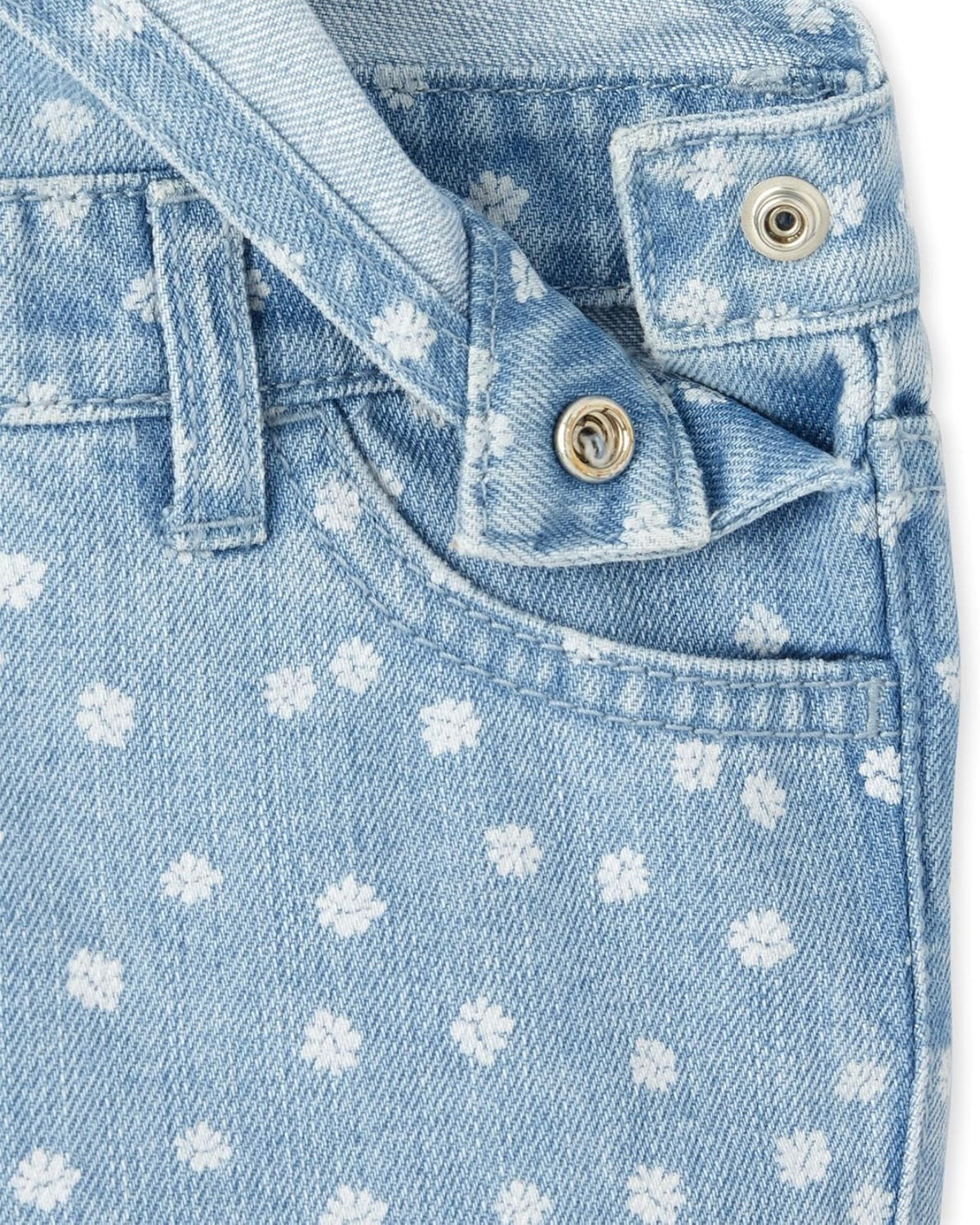 Overall Corto Vaquero Floral - Azul