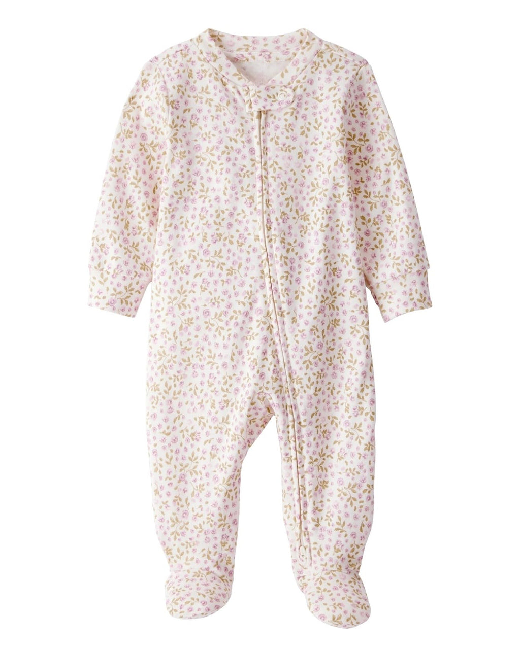 Pijama Suave con Estampado Floral de Lilas Bebé Niña