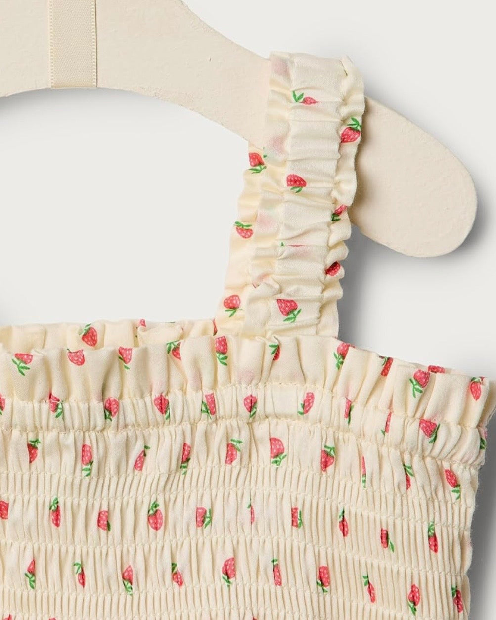 Mameluco sin mangas Fresas rosadas bebé niña