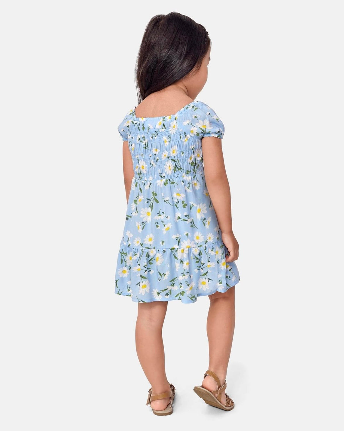 Vestido Floral Escalonado - Azul