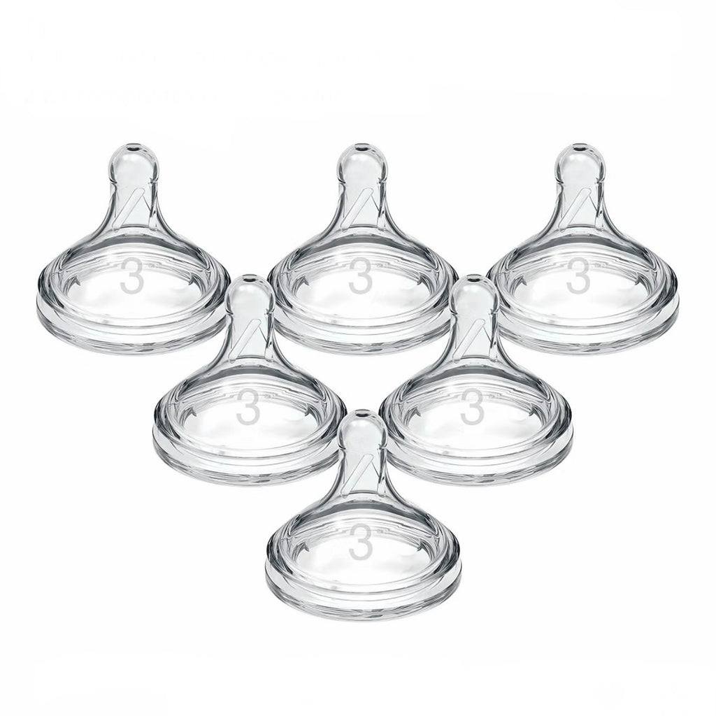 Dr. Brown’s Paquete de 6 Tetinas Natural Flow Cuello Ancho de Flujo Nivel 3, 6m+