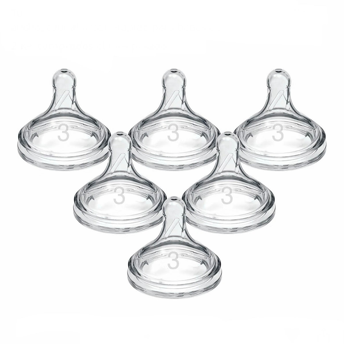 Dr. Brown’s Paquete de 6 Tetinas Natural Flow Cuello Ancho de Flujo Nivel 3, 6m+
