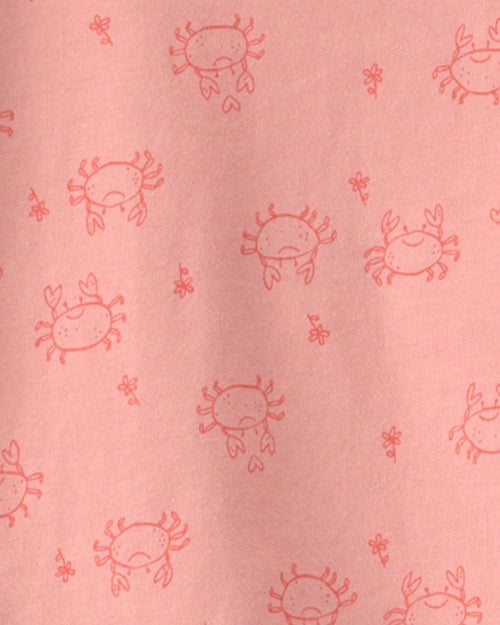 Conjunto 4 Piezas Rayas de Cangrejo Rosa Bebé Niña