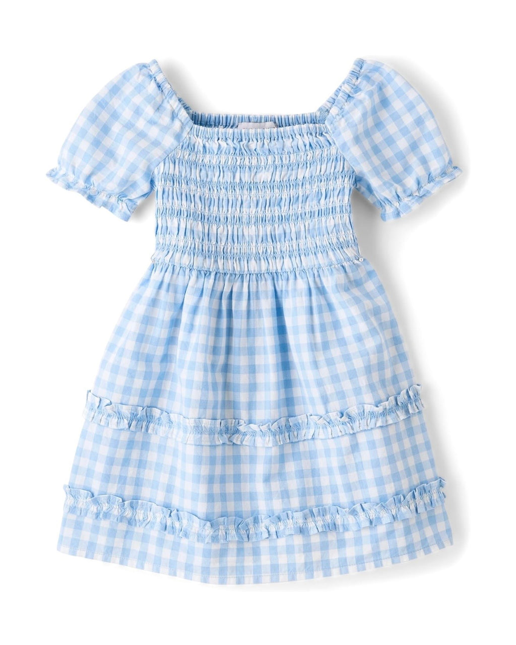 Vestido de Popelina a Cuadros Azul