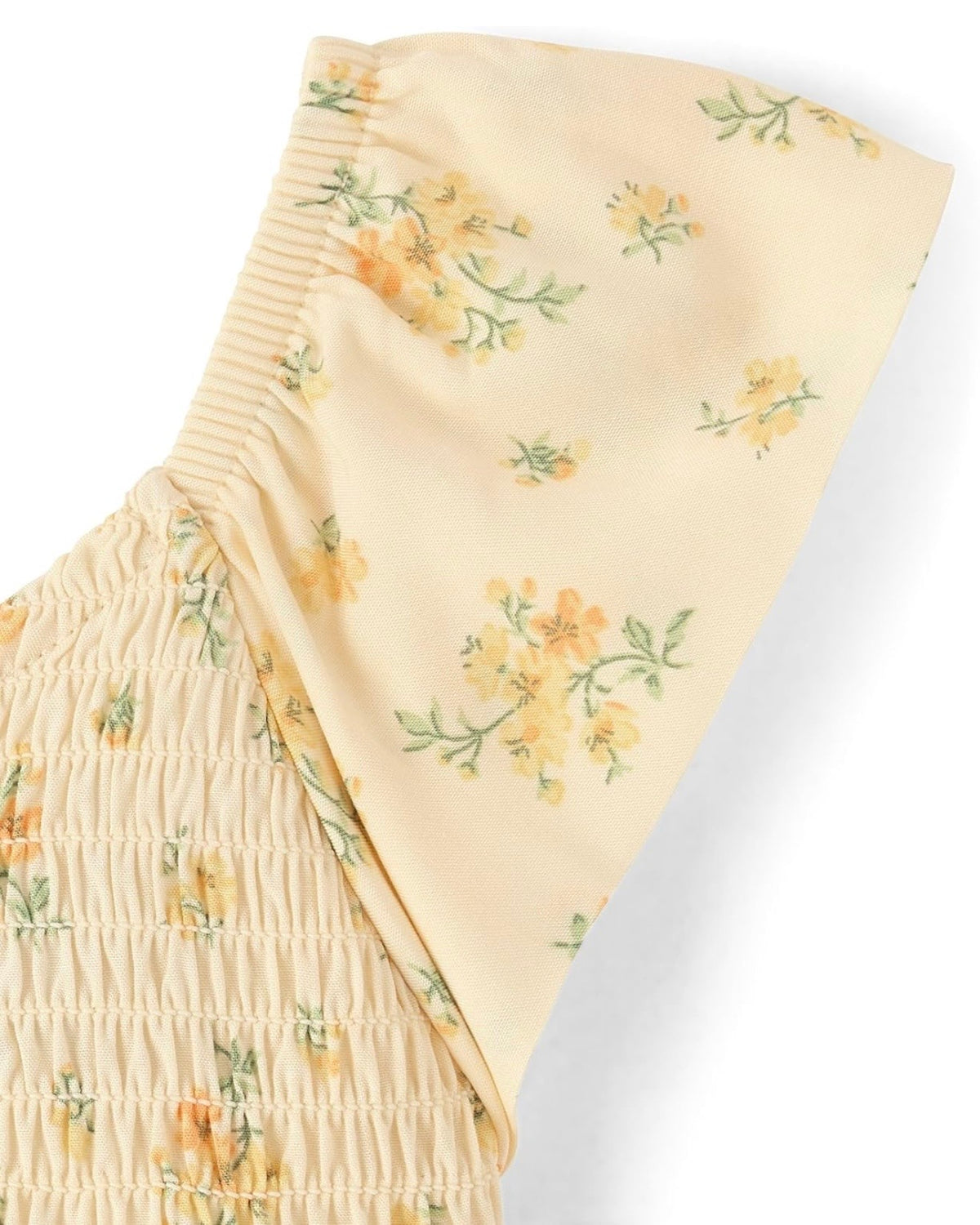 Vestido Flutter Floral - Amarillo