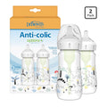 Dr. Brown’s 2 Biberones Cuello Ancho Anti-Colic Options 9 onzas, Tetina de Flujo Lento Nivel 1, 0m+