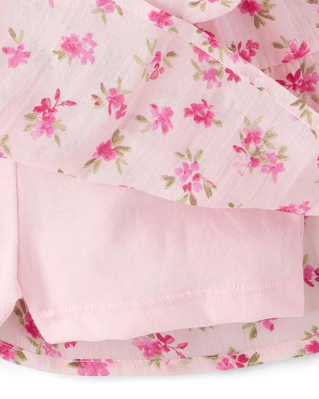 Vestido con Volantes de Estampado Floral - Rosa