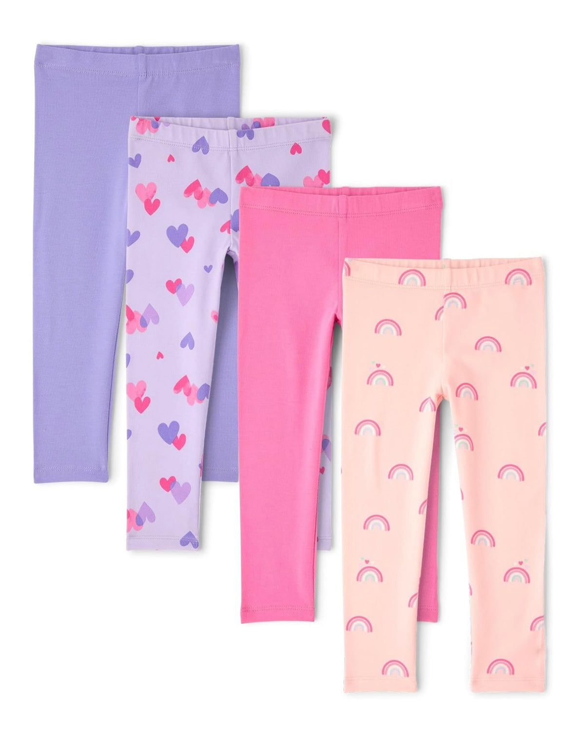 Pack de 4 Leggings Corazones/Arcoíris