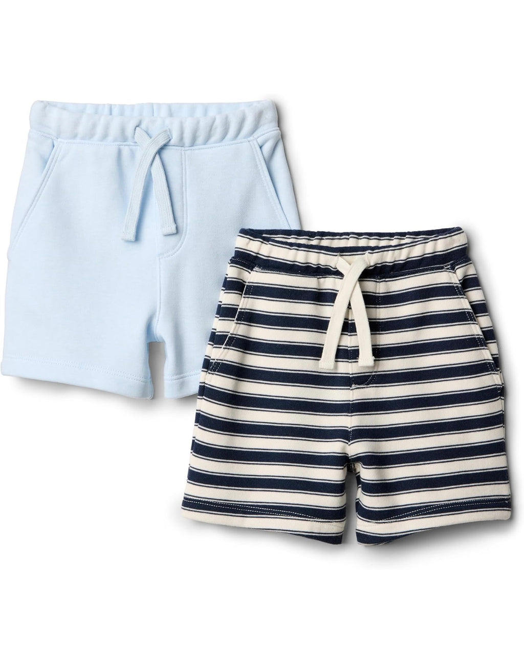Pack x2 Shorts Azul Celeste/Rayas Bebé Unisex