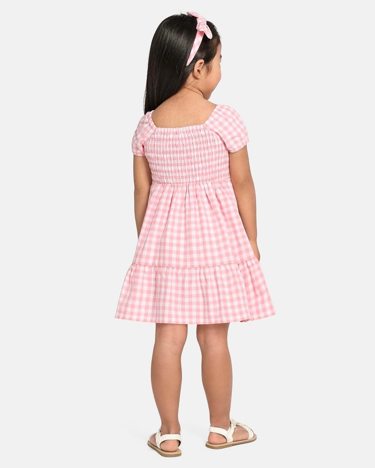 Vestido de Popelina a Cuadros Rosa