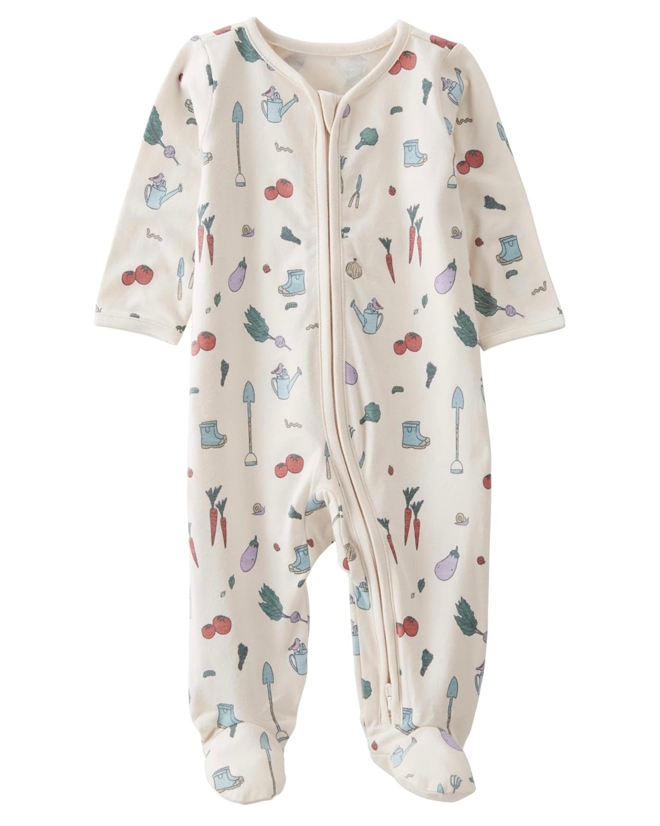 Pijama Suave con Estampado de Jardín Vegetal Bebé Unisex