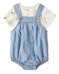 Conjunto Azul Chambray Camiseta + Bodie Bebé Niña