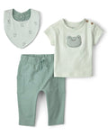 Conjunto Green Frog Camiseta + Pantalón + Babero Bebé Niño