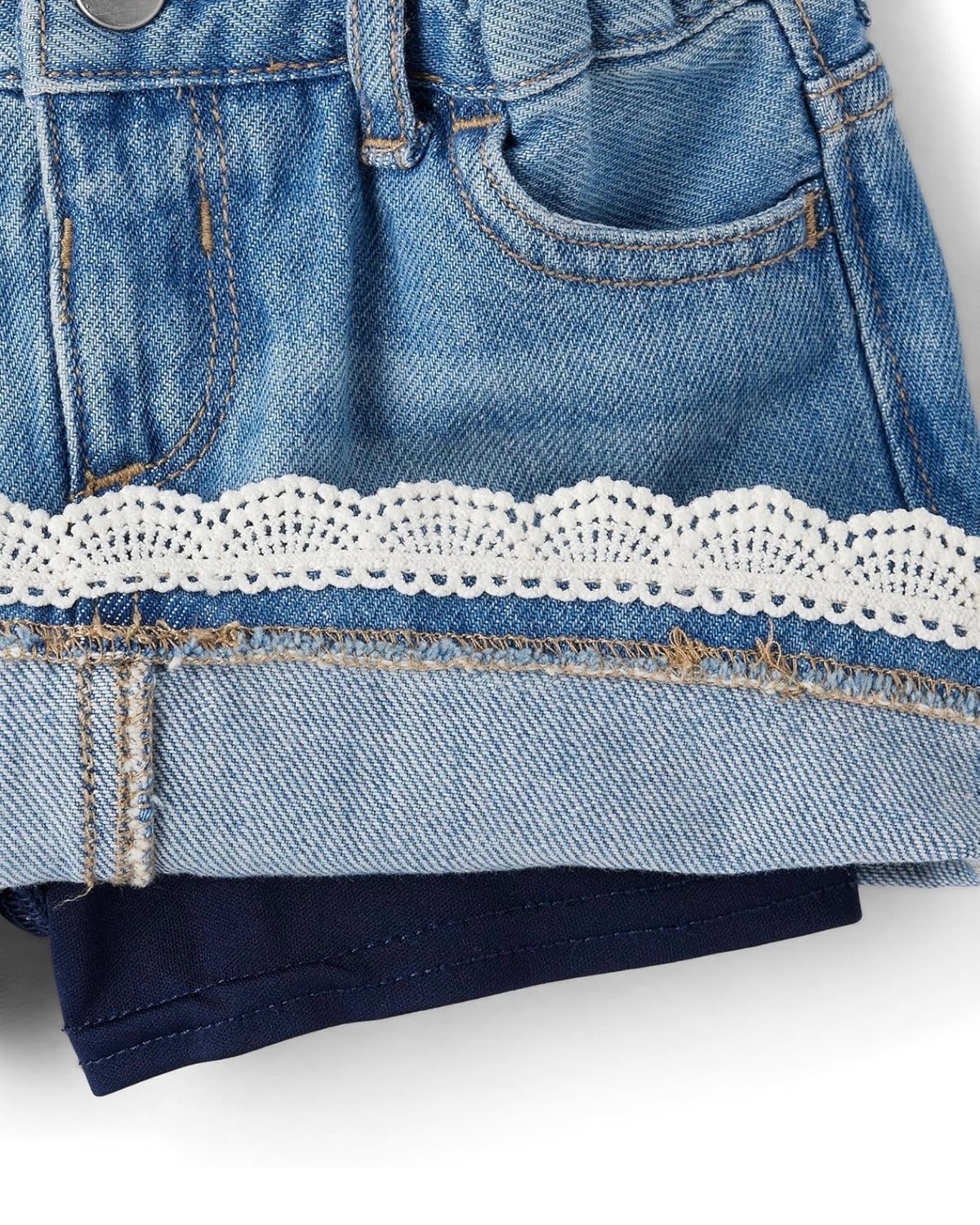 Falda de Mezclilla en V-Yoke Ajustable - Azul