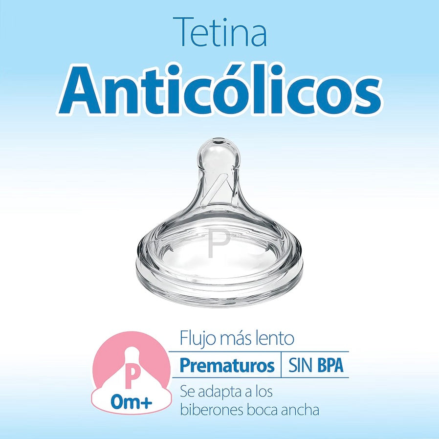 Dr. Brown’s Paquete de 6 Tetinas Natural Flow Cuello Ancho de Flujo Prematuro, 0m+